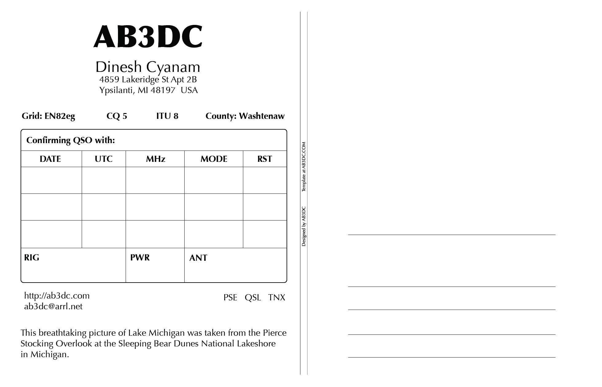 New Qsl Cards Design – Ab3Dc's Ham Radio Blog Regarding Qsl Card Template