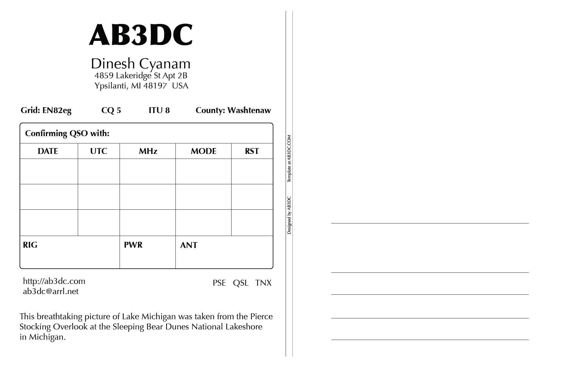 New Qsl Cards Design – Ab3Dc's Ham Radio Blog Regarding Qsl Card Template