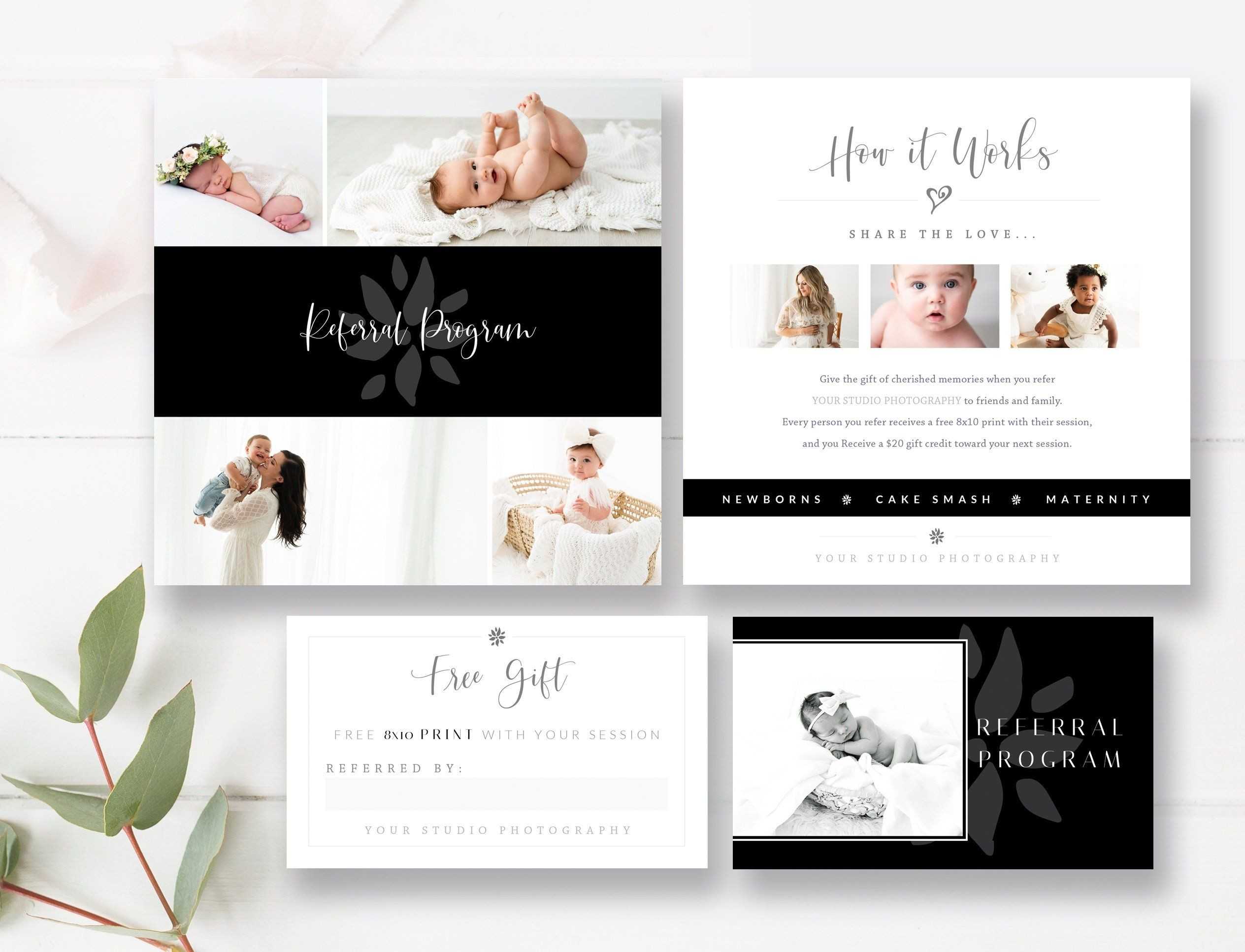 Newborn Photography Referral Card + Matching Business Card Intended For Photography Referral Card Templates