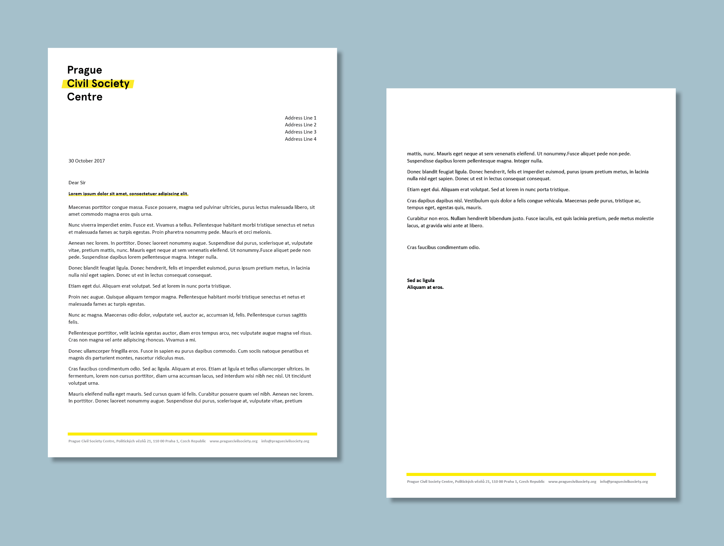 Ngo Letterhead With Follower Page #cordestra #word With Headed Letter Template Word
