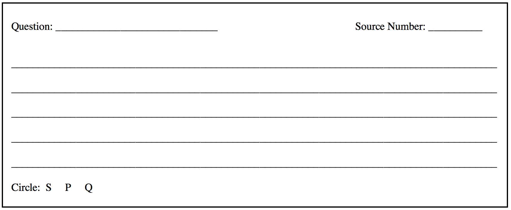 Note Card Templates For Practice | Research Toolsstead Within Blank Index Card Template