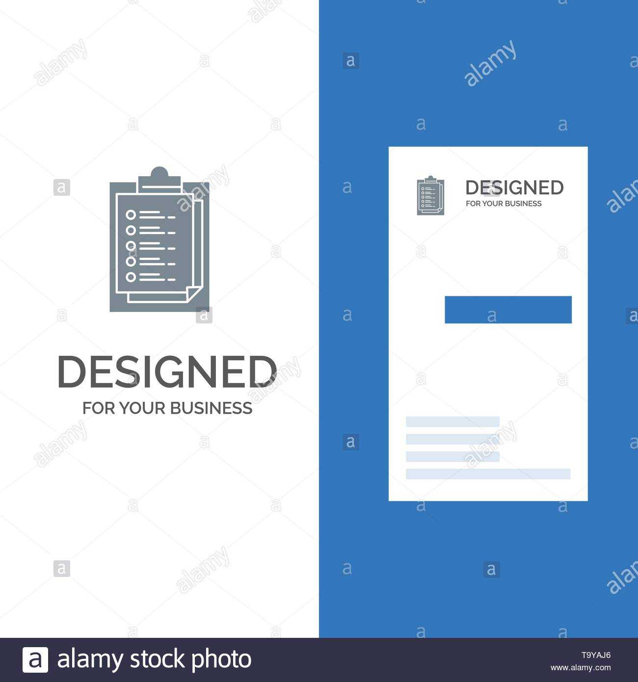 Notepad, Report Card, Result, Presentation Grey Logo Design With Result Card Template