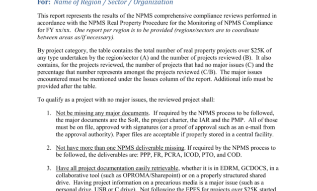 Npms Compliance Review Report Template (Update 2) throughout Compliance Monitoring Report Template