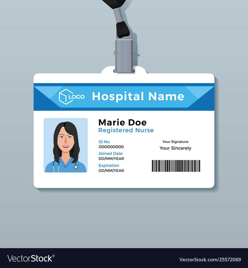 Nurse Id Card Medical Identity Badge Template Inside Personal Identification Card Template