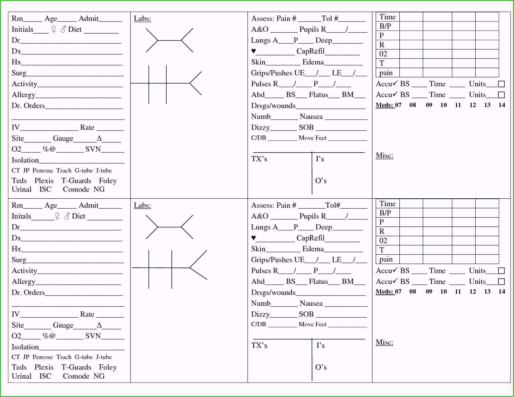 Nursing Shift Report Template New Gallery Nurse Sheet For Med Surg Report Sheet Templates