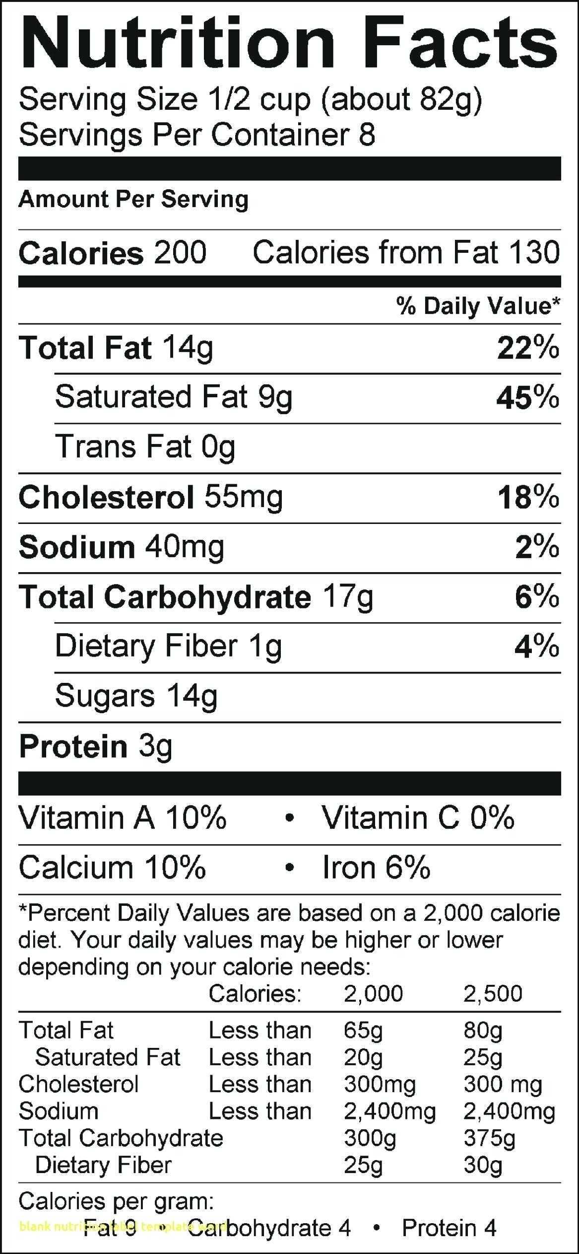 Nutrition Facts Template Word – Wovensheet.co Pertaining To Nutrition Label Template Word