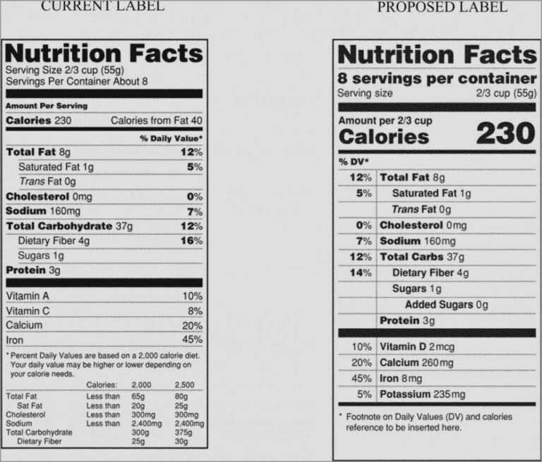 Nutrition Label Template Word