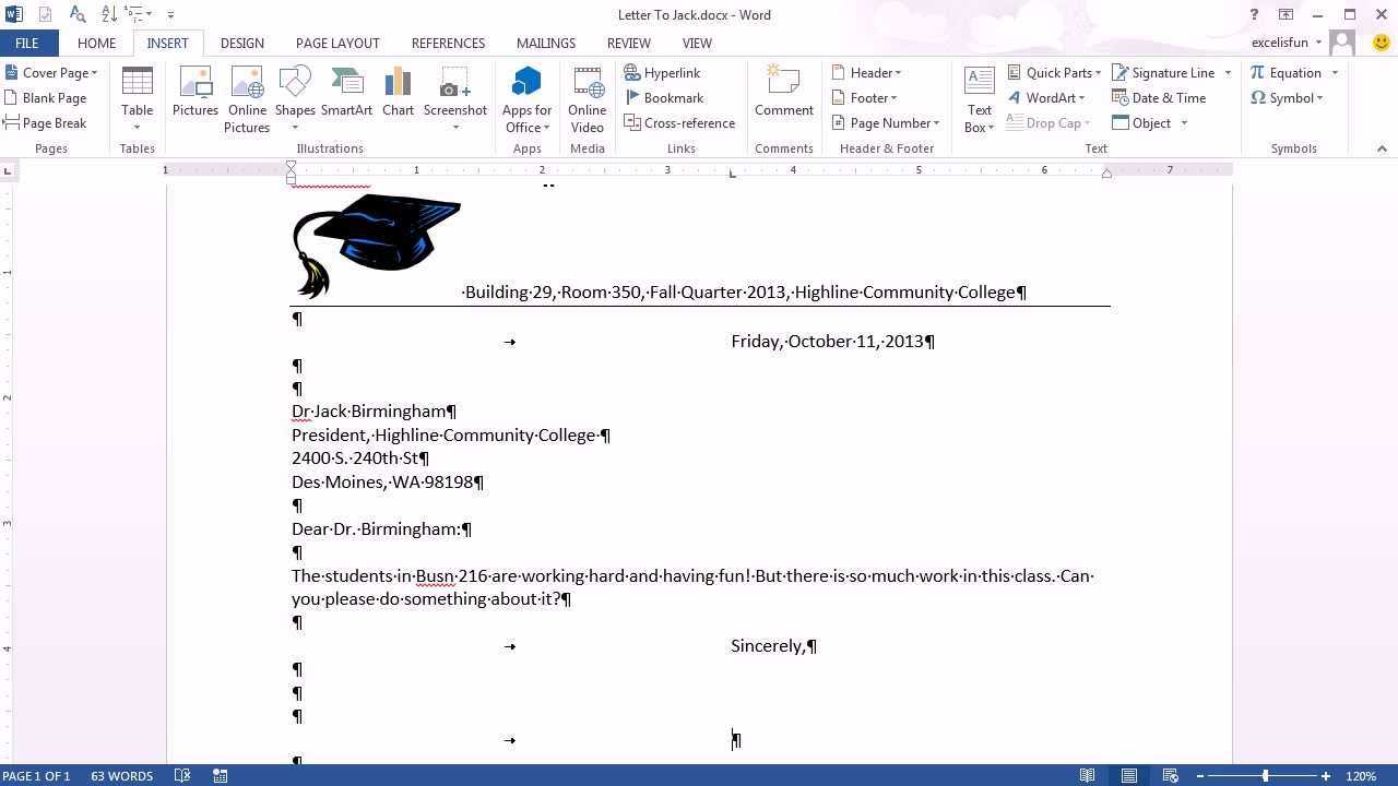 Office 2013 Class #15: Word 2013: Letterhead, Save As Template, Business  Letter For How To Save A Template In Word