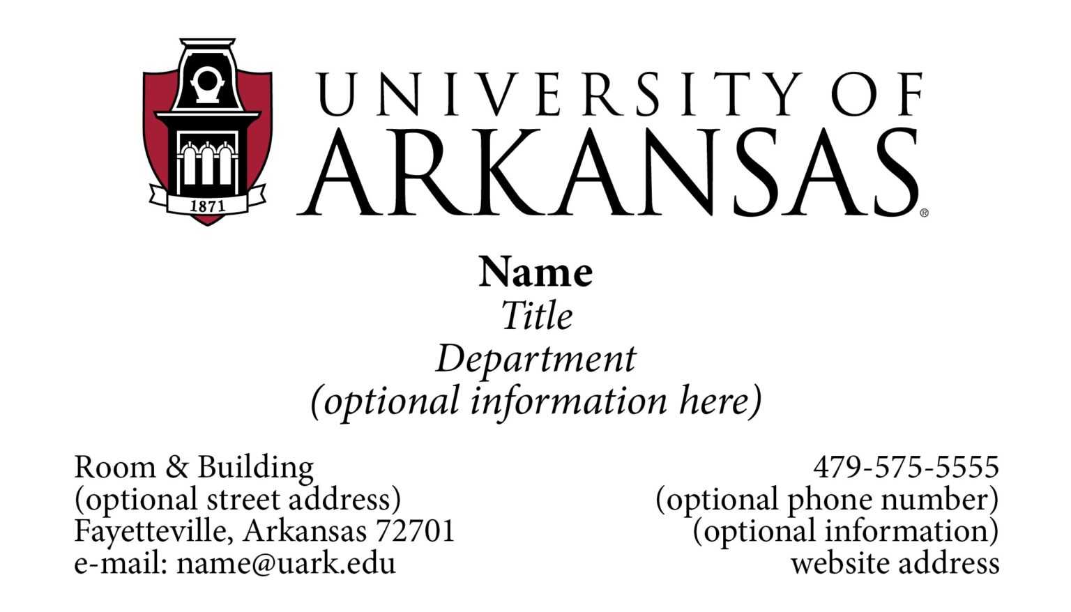Graduate Student Business Cards Template