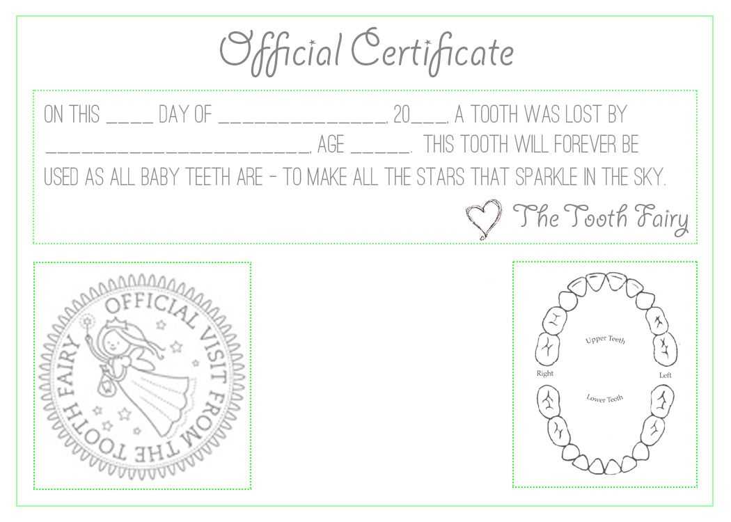 Official "tooth Fairy" Certificate :) | Tooth Fairy Throughout Free Tooth Fairy Certificate Template