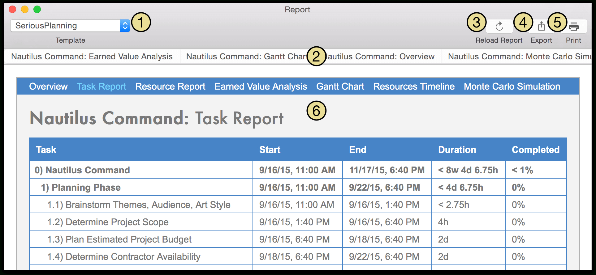 Omniplan 3 For Mac User Manual – Reporting And Printing With Regard To Html Report Template Download
