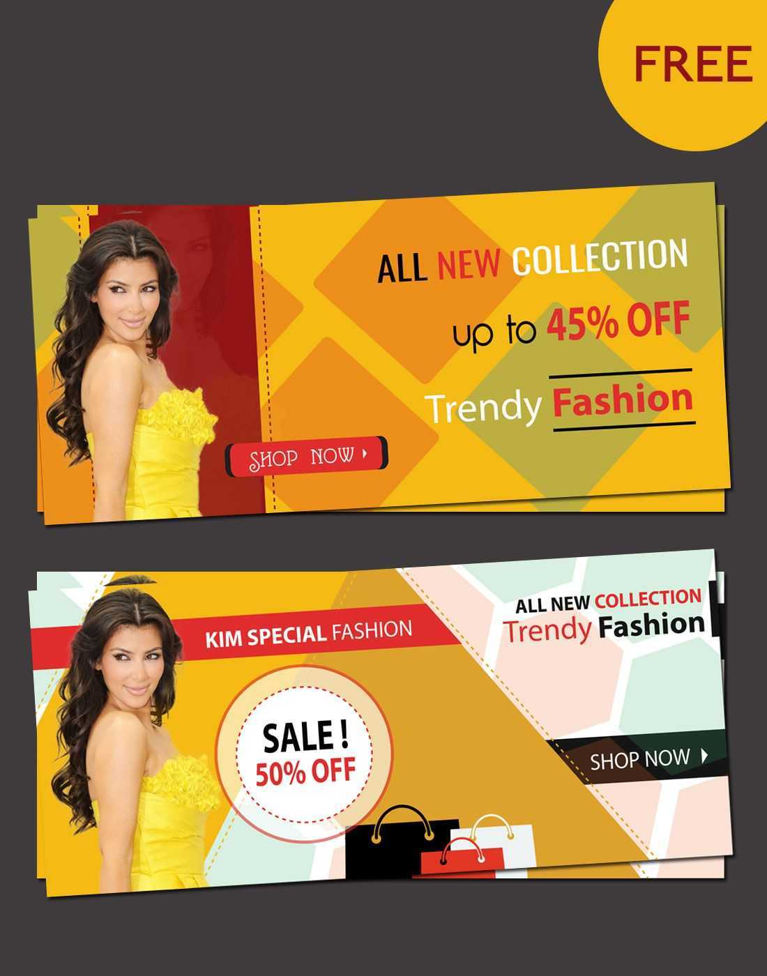 Online Shopping Banner Templates | Free Website Psd Banners With Free Online Banner Templates