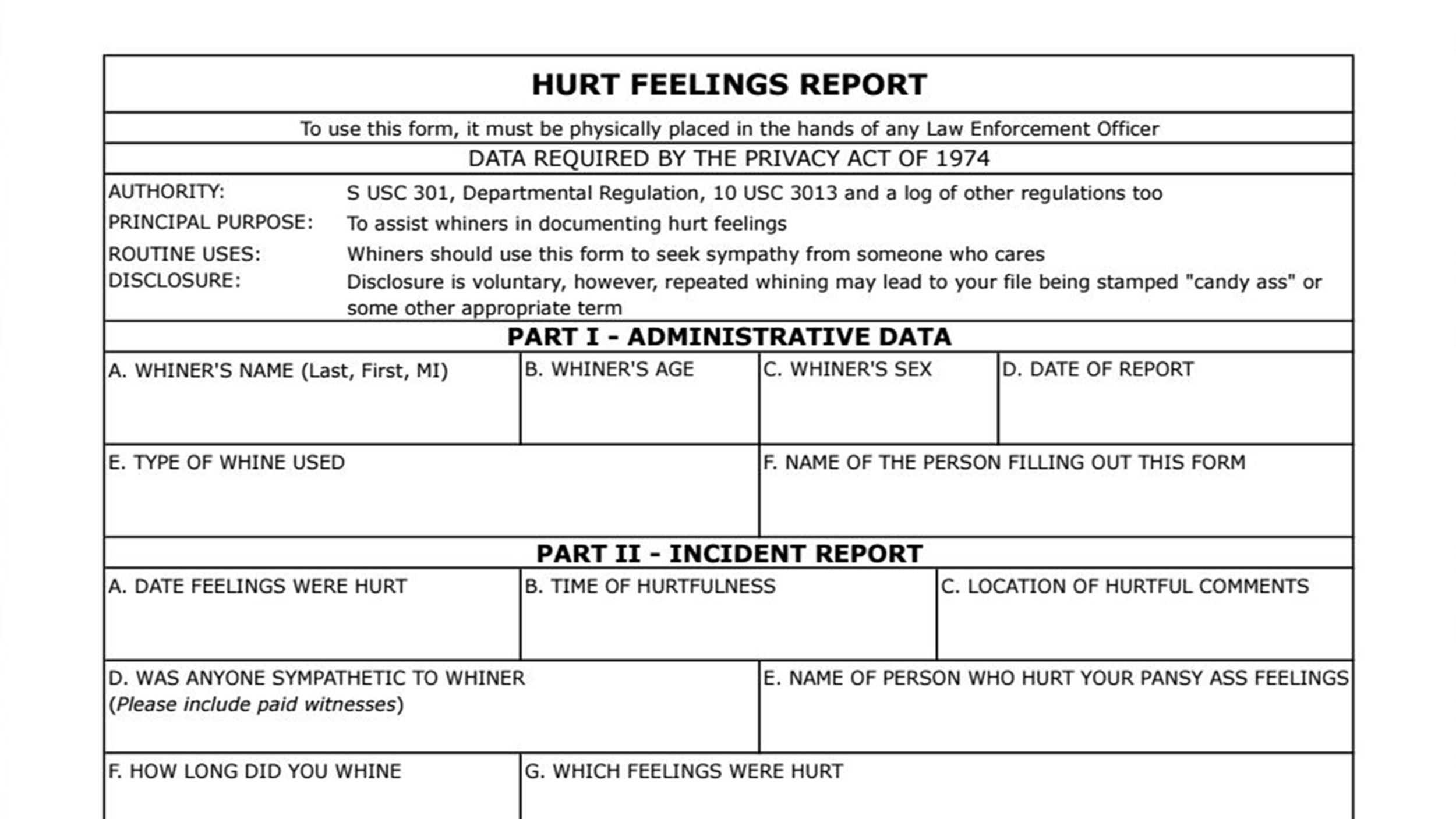 Oops! Delaware School Accidentally Emails Form Mocking Regarding Hurt Feelings Report Template