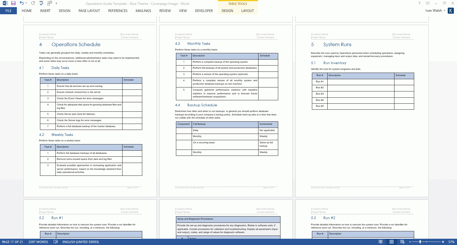 Operations Plan Template (Ms Office) For Training Manual Template Microsoft Word