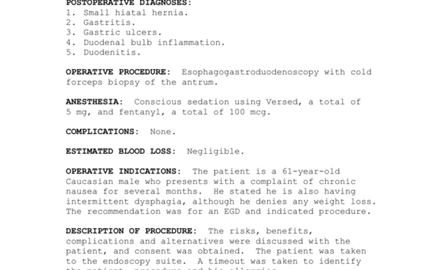 Operative Report regarding Operative Report Template