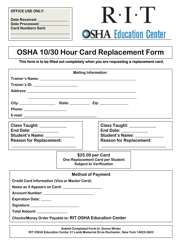 Osha 30 Card Template – Fill Online, Printable, Fillable Pertaining To Osha 10 Card Template