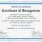 Outstanding Student Recognition Certificate Template Within Template For Recognition Certificate
