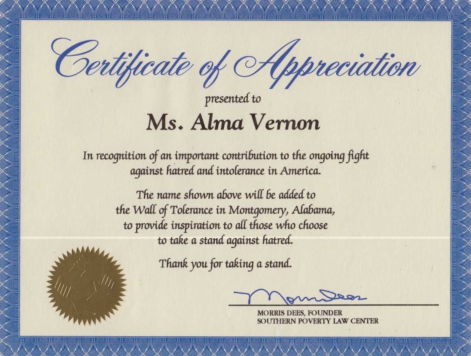 Outstanding Volunteer Certificate Template Appreciation Intended For Recognition Of Service Certificate Template