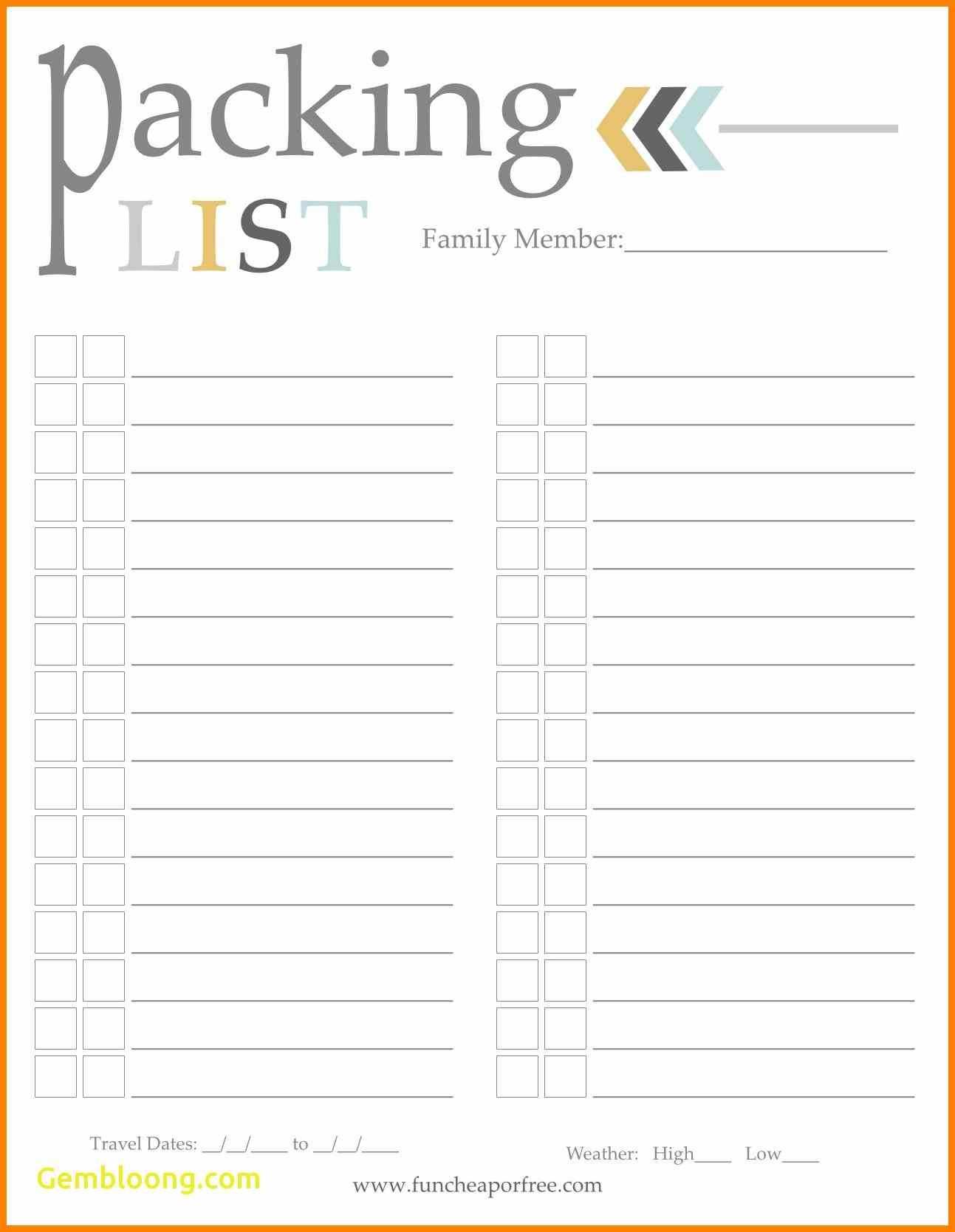 Packing List Template – Free Packing Slip Template For Excel Inside Blank Packing List Template