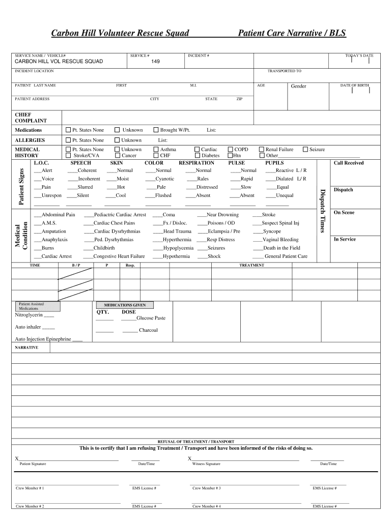 Patient Care Report Template Doc – Fill Online, Printable In Patient Care Report Template