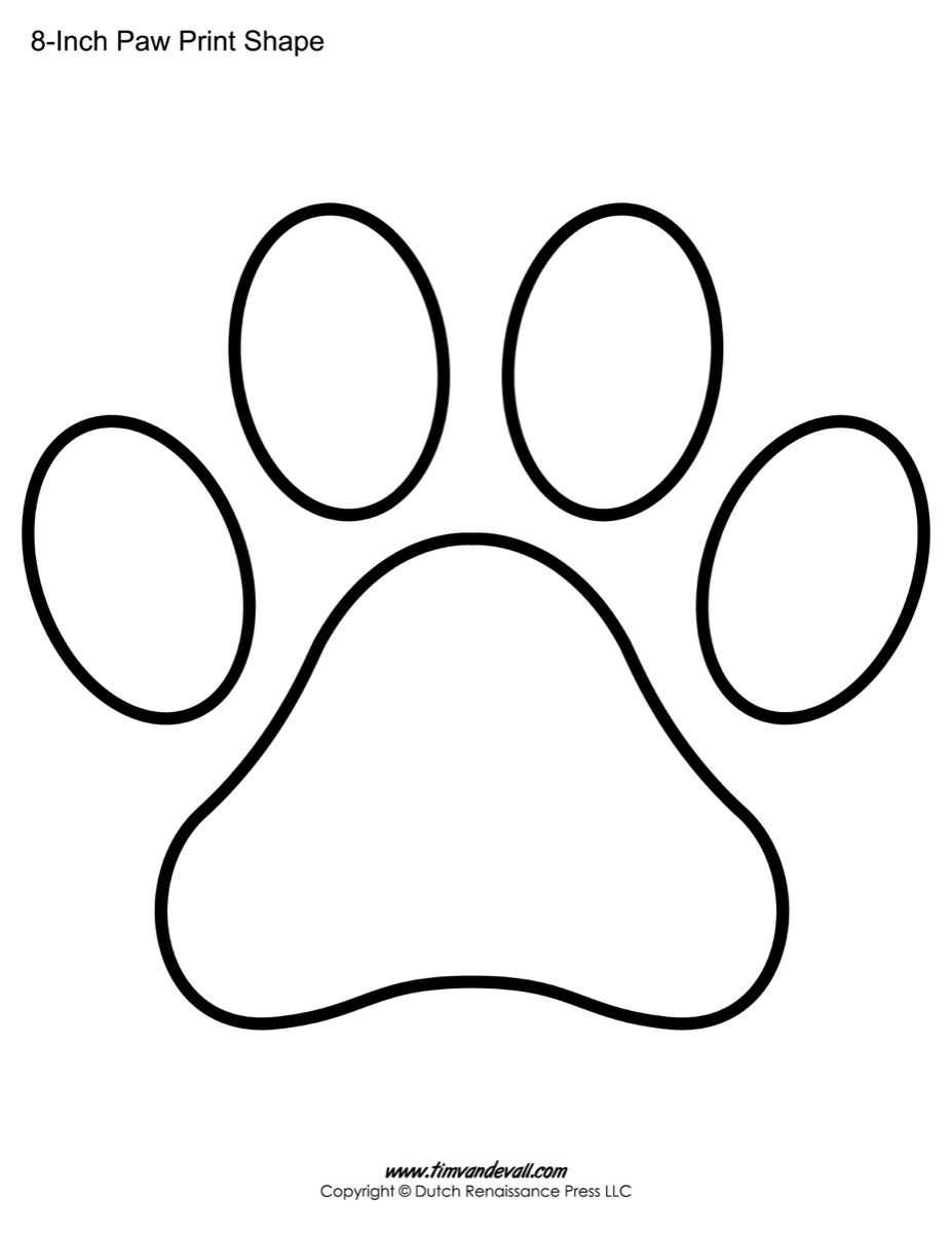 Paw Print Template Shape Lots Of Different Sizes | Teacher Throughout Blank Elephant Template