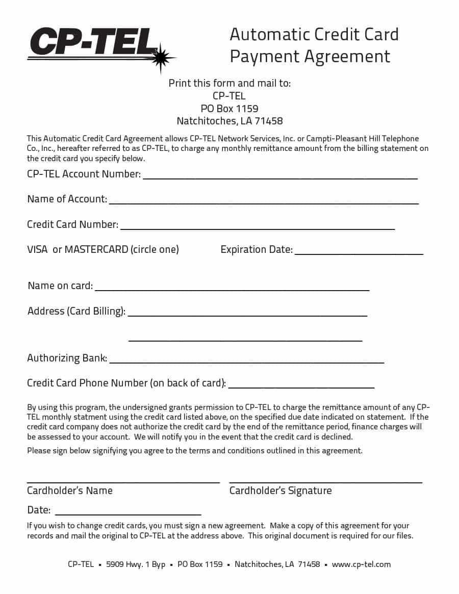 Payment Agreement – 40 Templates & Contracts ᐅ Template Lab Throughout Corporate Credit Card Agreement Template