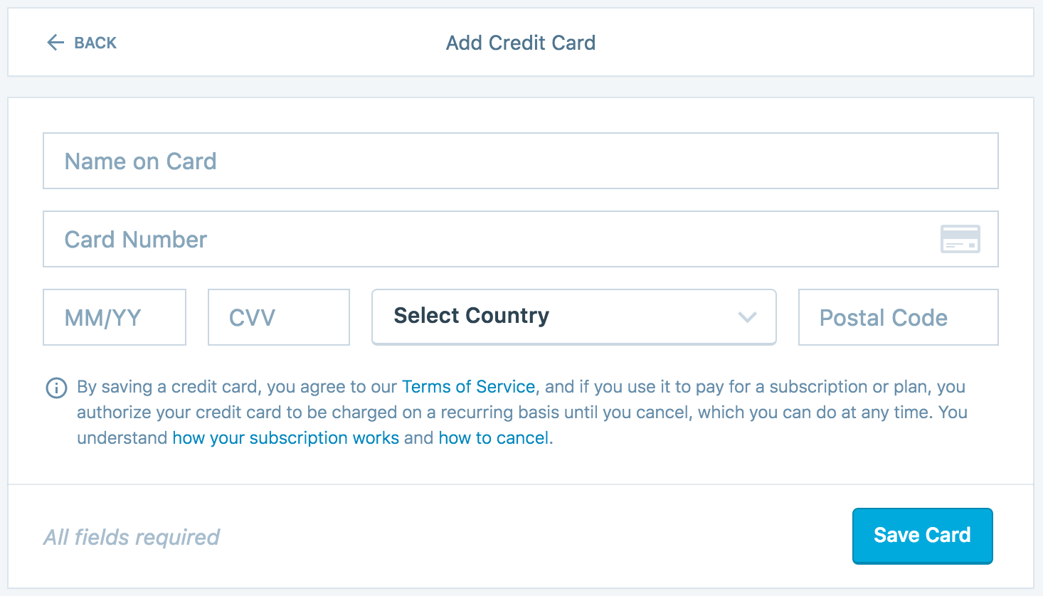 Payment Methods — Support — WordPress With Credit Card On File Form Templates