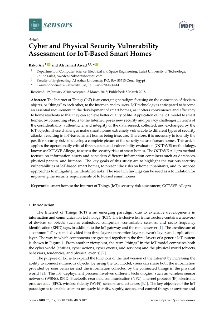 Pdf) Cyber And Physical Security Vulnerability Assessment Intended For Physical Security Risk Assessment Report Template