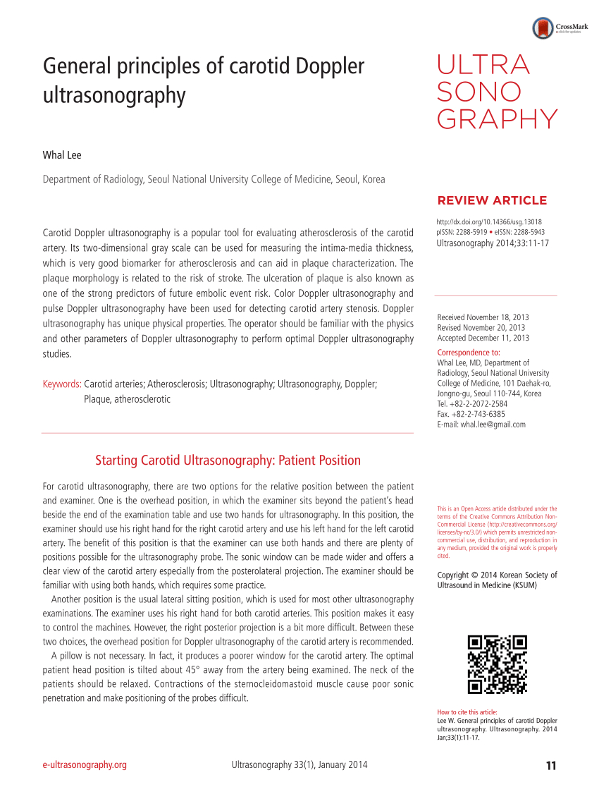 Pdf) General Principles Of Carotid Doppler Ultrasonography Intended For Carotid Ultrasound Report Template