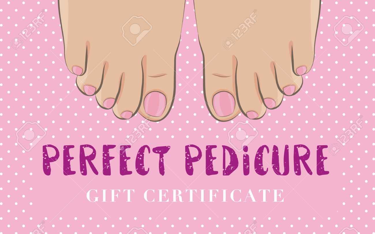 Pedicure Gift Certificate For A Nail Salon. Cute Feminine Design.. Inside Nail Gift Certificate Template Free