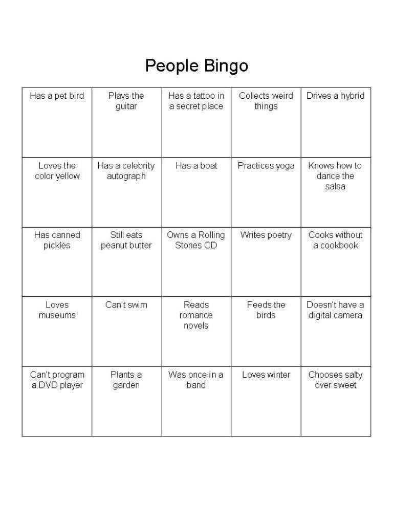 People Bingo" Is A Great Ice Breaker For Adults | Networking Throughout Ice Breaker Bingo Card Template