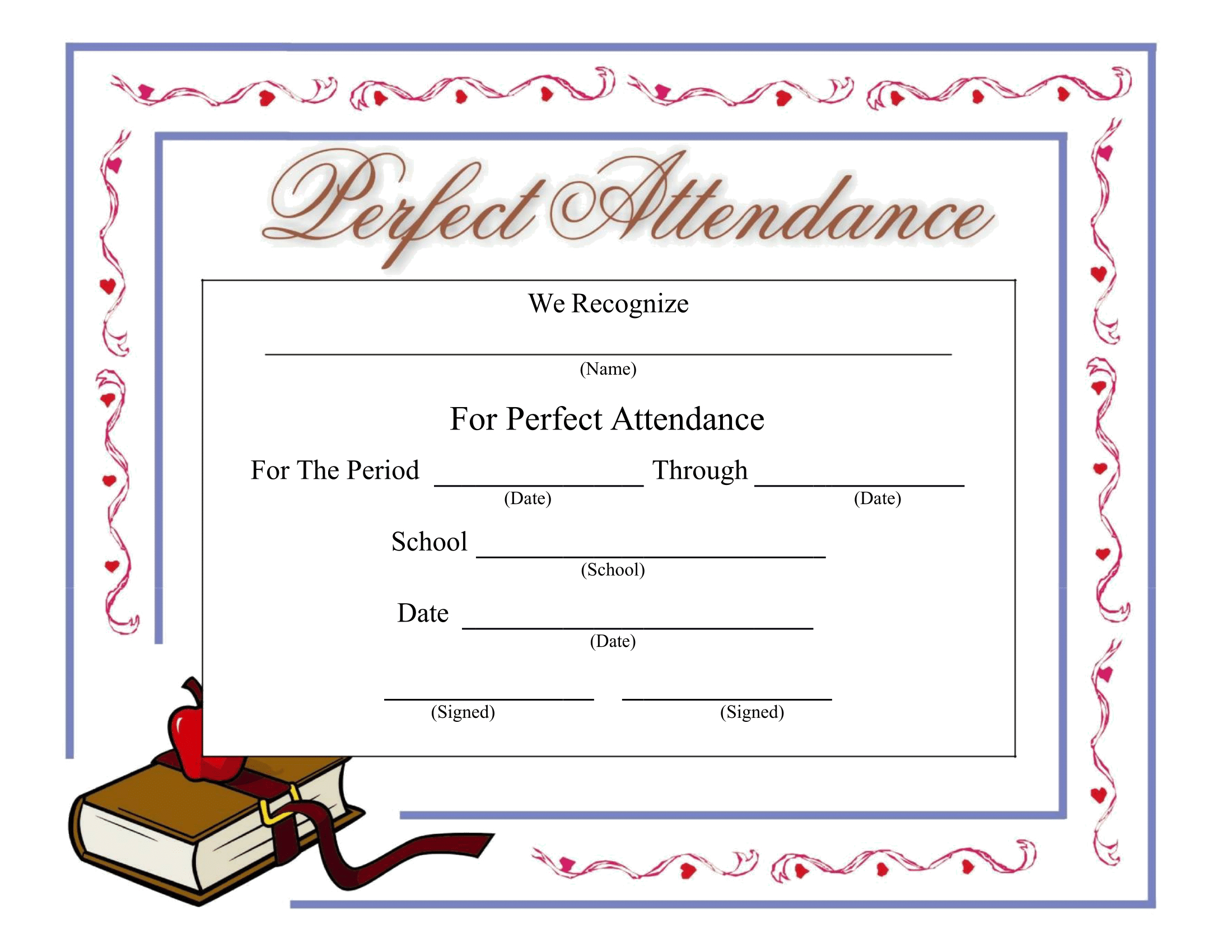 Perfect Attendance Certificate – Download A Free Template With Perfect Attendance Certificate Free Template