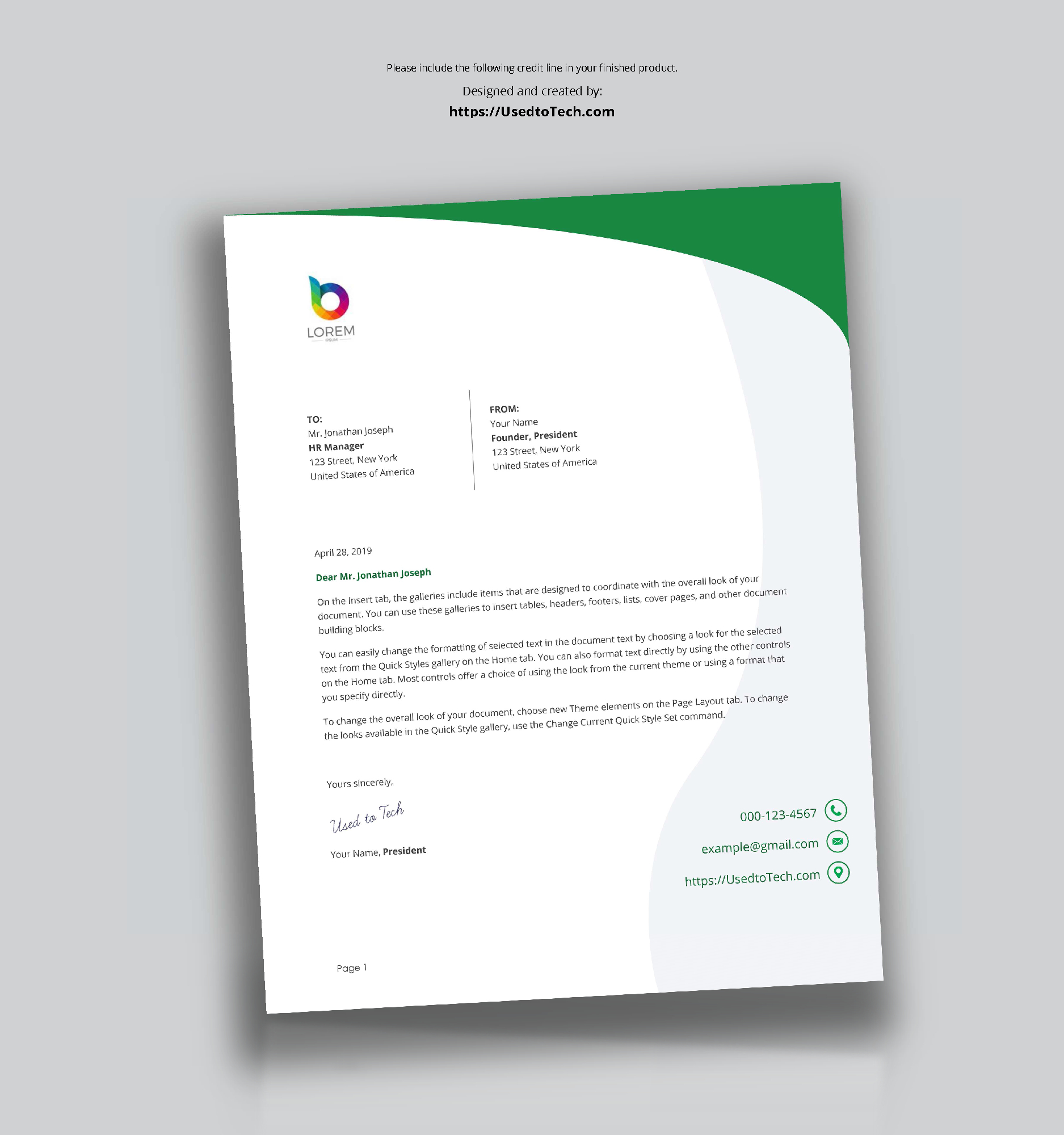 Perfect Letterhead Design In Word Free – Used To Tech Regarding Free Letterhead Templates For Microsoft Word