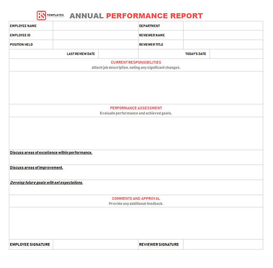 Performance Report Template – Free Performance Reports In Regarding What Is A Report Template