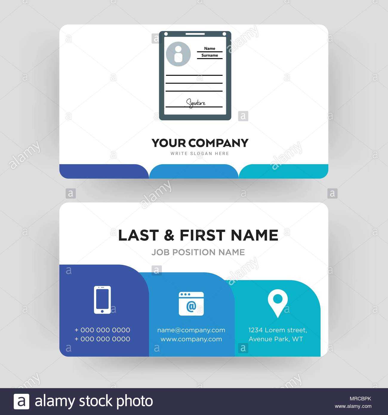 Personal Details, Business Card Design Template, Visiting Regarding Personal Identification Card Template