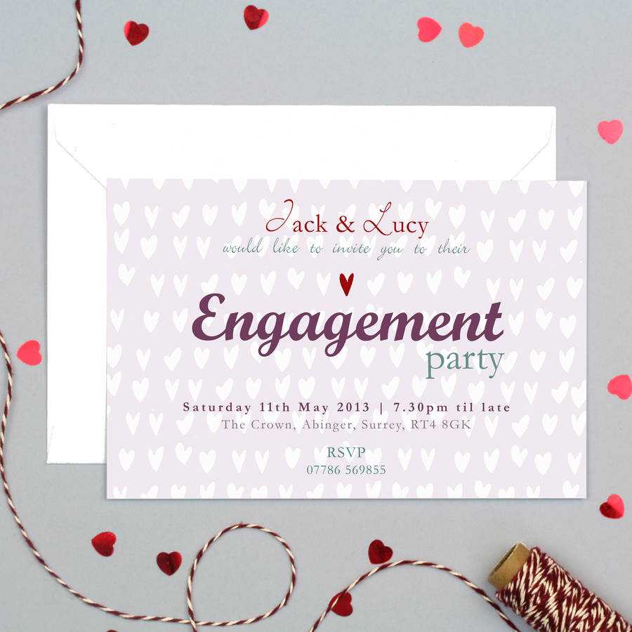 Personalised Engagement Party Invitation With Engagement Invitation Card Template