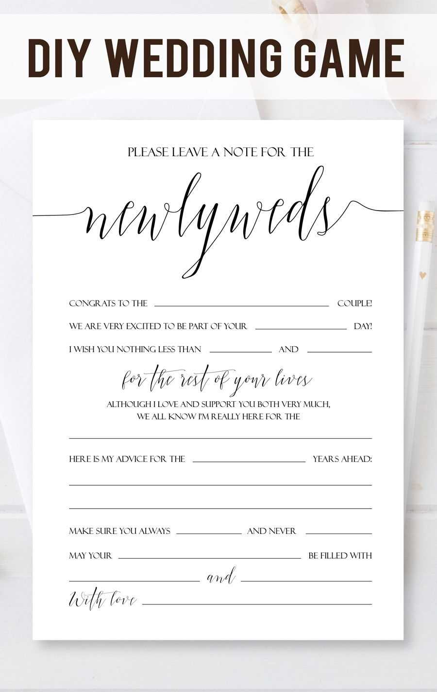 Personalized Newlyweds Advice Cards, Script Wedding Advice Within Marriage Advice Cards Templates