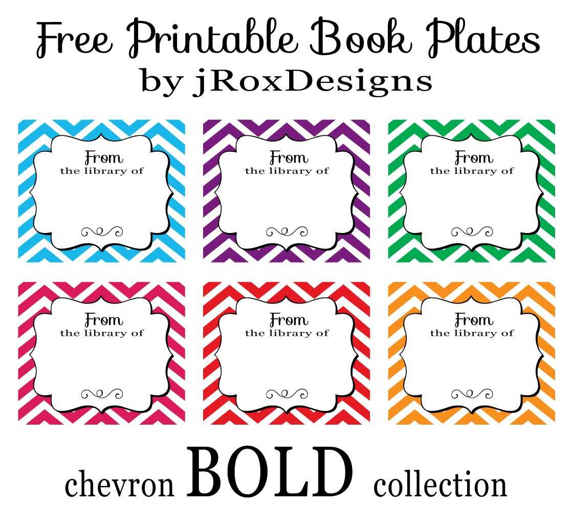 Personalized Your Library With Free Printable Chevron Book With Bookplate Templates For Word
