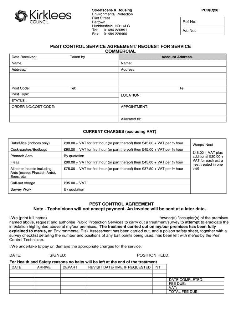 Pest Control Quotation Format Pdf – Fill Online, Printable Regarding Pest Control Report Template