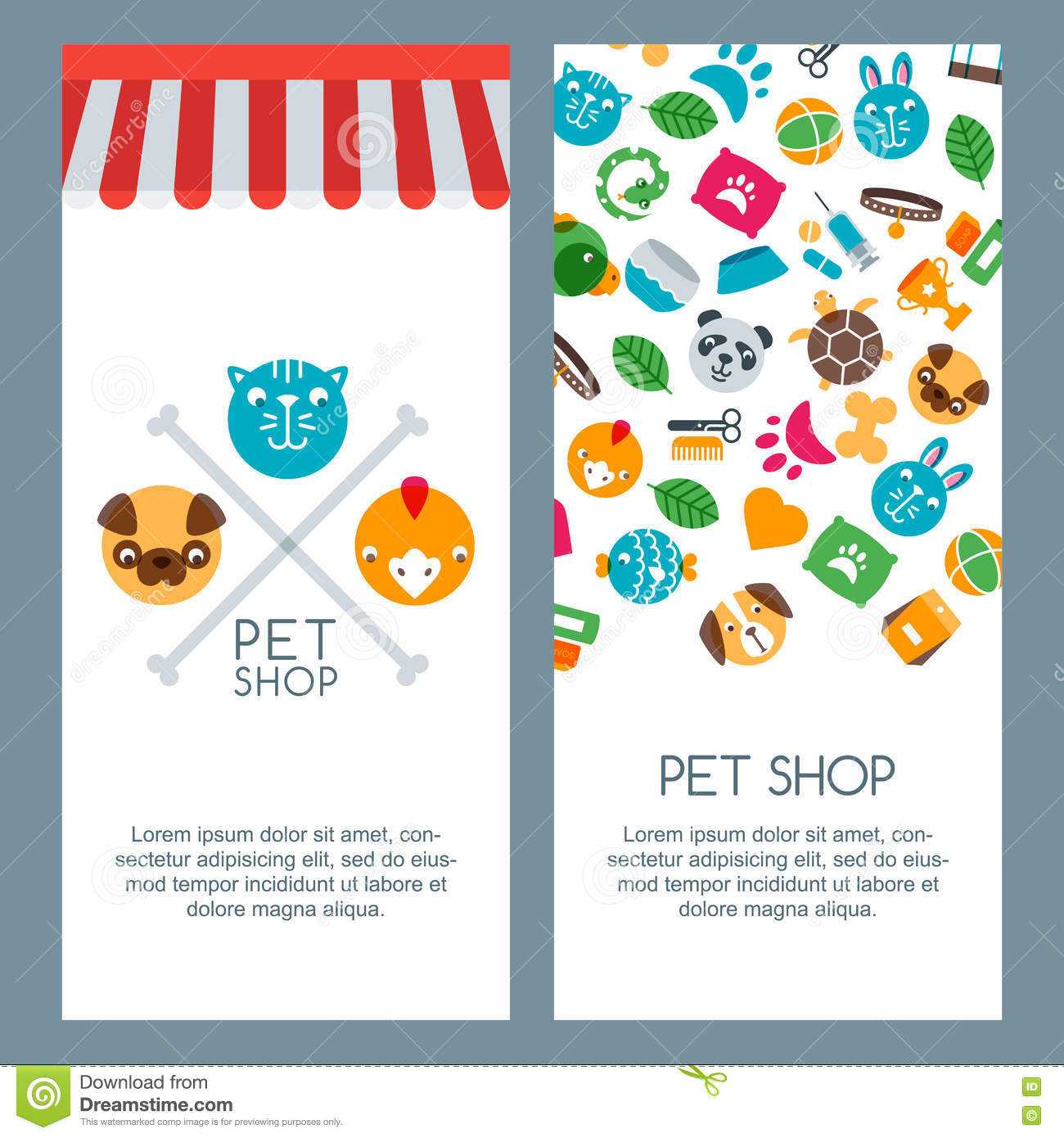 Pet Shop, Zoo Or Veterinary Banner, Poster Or Flyer Template Intended For Zoo Brochure Template