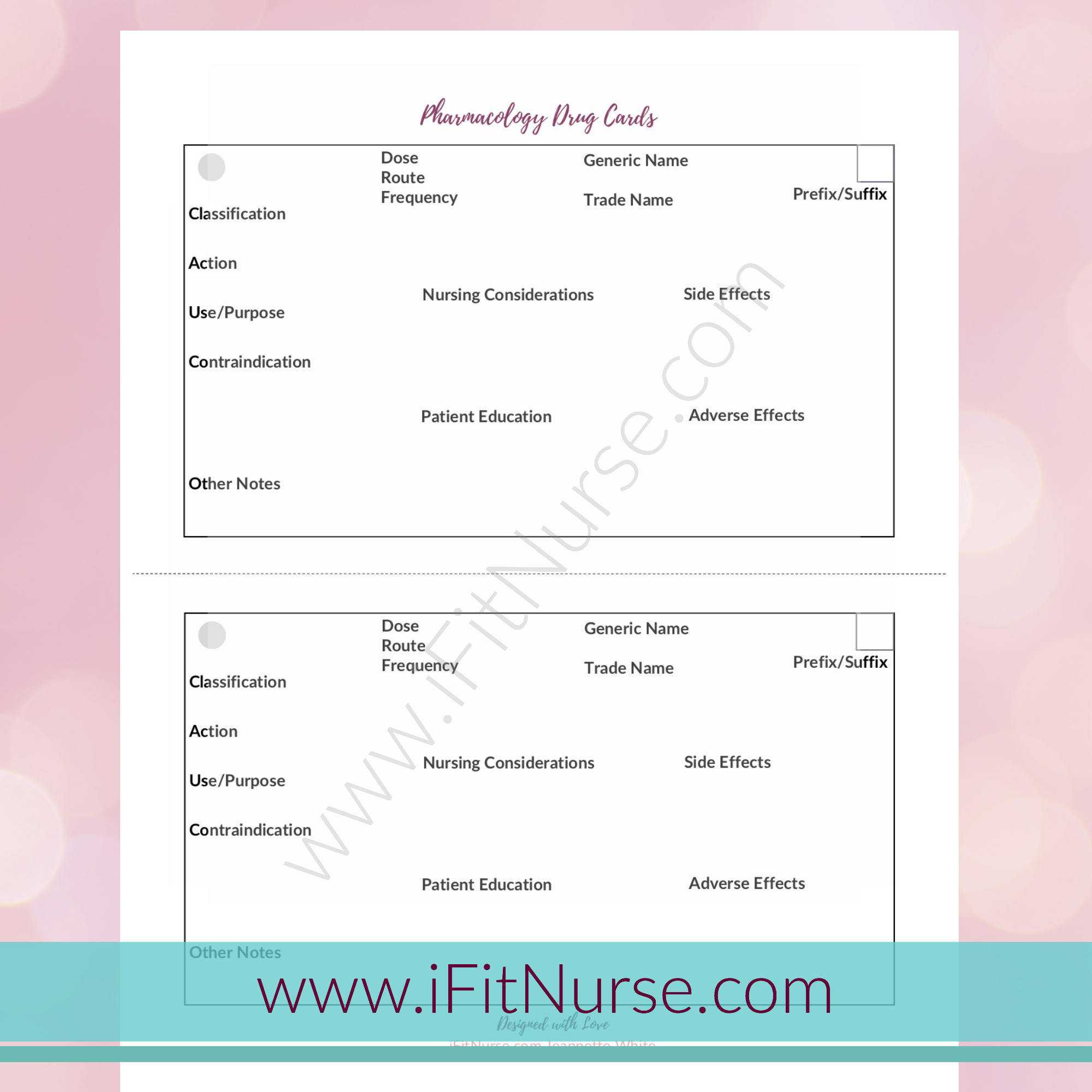 Pharmacology Drug Card Template Regarding Pharmacology Drug Card Template