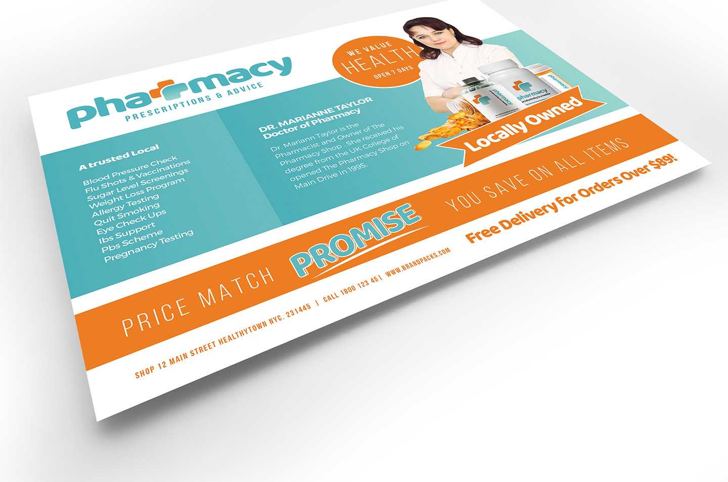 Pharmacy Flyer Template – Psd, Ai & Vector – Brandpacks Intended For Pharmacy Brochure Template Free