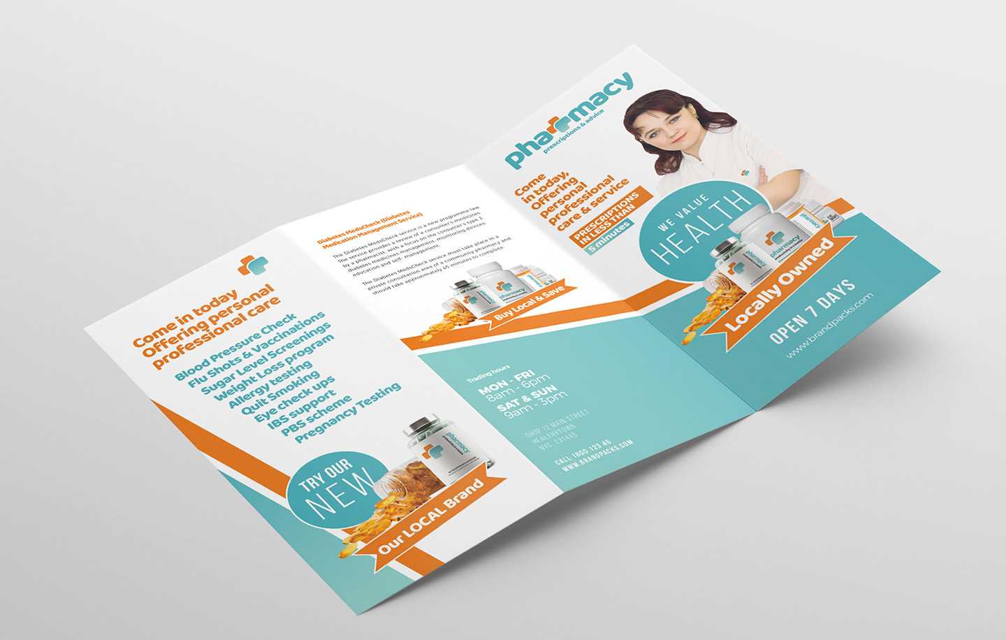 Pharmacy Tri Fold Brochure Template – Psd, Ai & Vector With Pharmacy Brochure Template Free