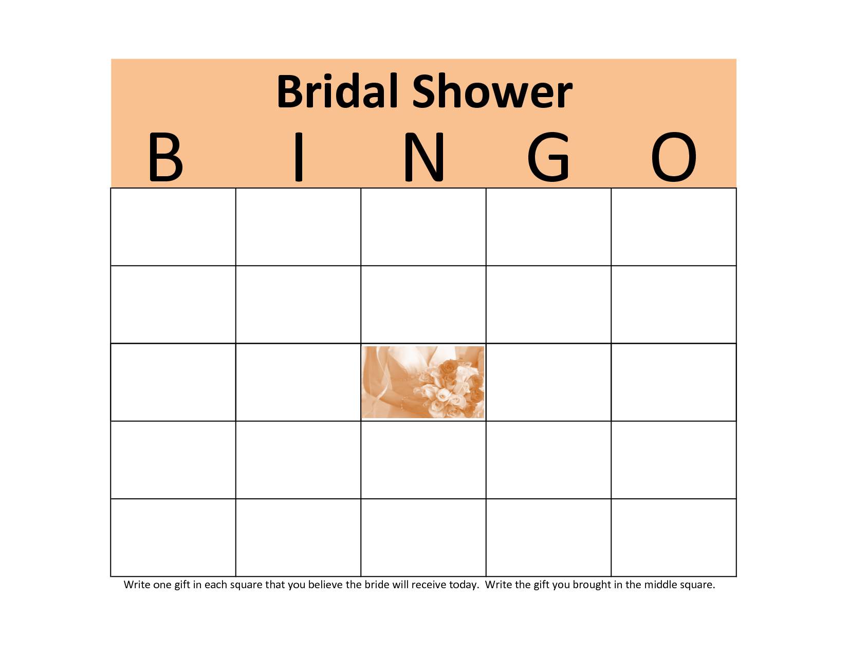 Photo : Baby Bingo Shower Blank Image In Blank Bridal Shower Bingo Template