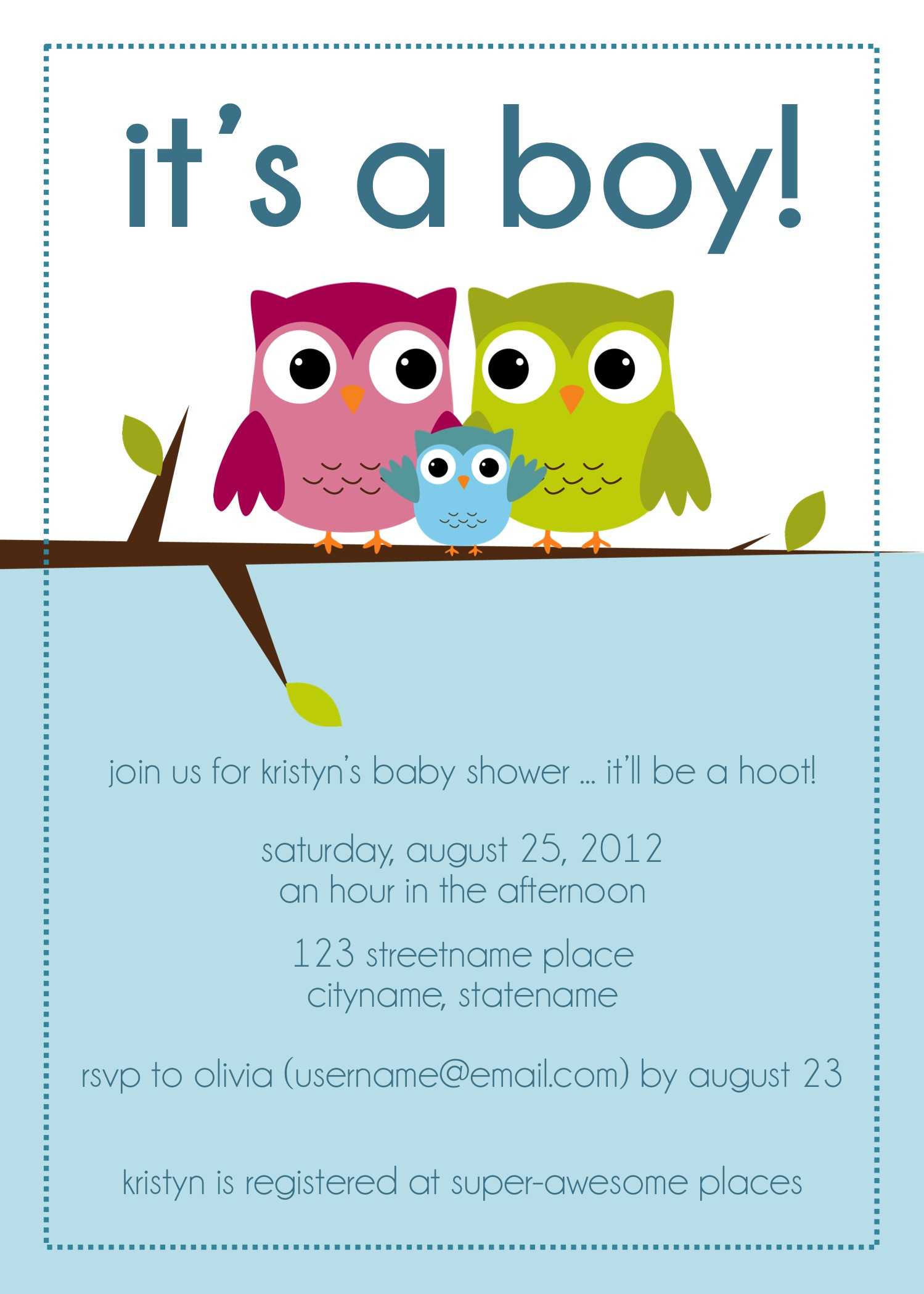 Photo : Owl Baby Shower Invitations Image In Free Baby Shower Invitation Templates Microsoft Word
