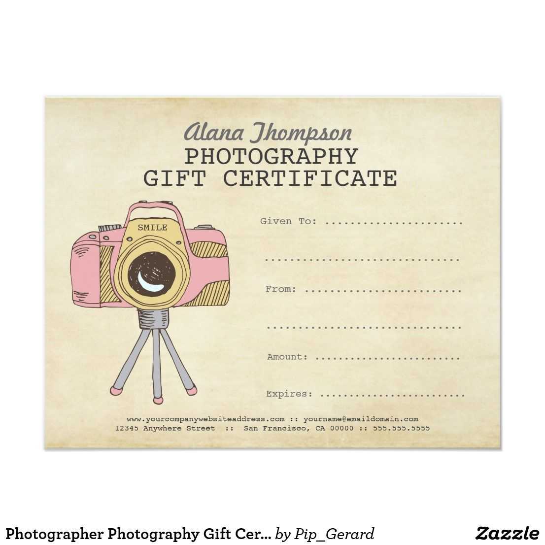 Photographer Photography Gift Certificate Template | Zazzle in