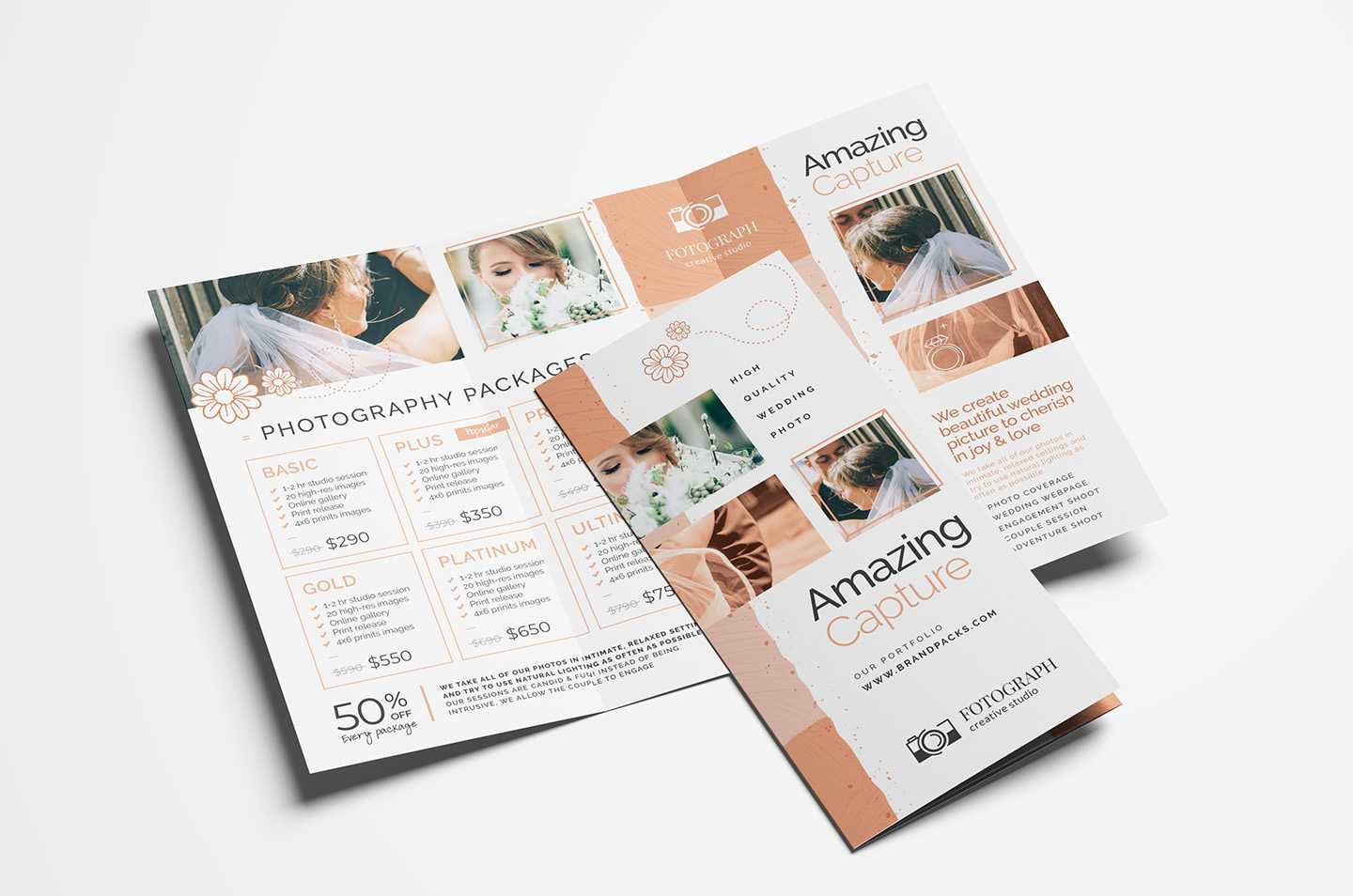 Photography Service Tri Fold Brochure Template – Psd, Vector With Regard To 2 Fold Brochure Template Psd