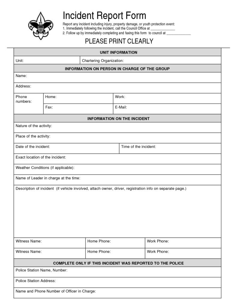 Physical Security Incident Report Template And Best Photos Inside Itil Incident Report Form Template