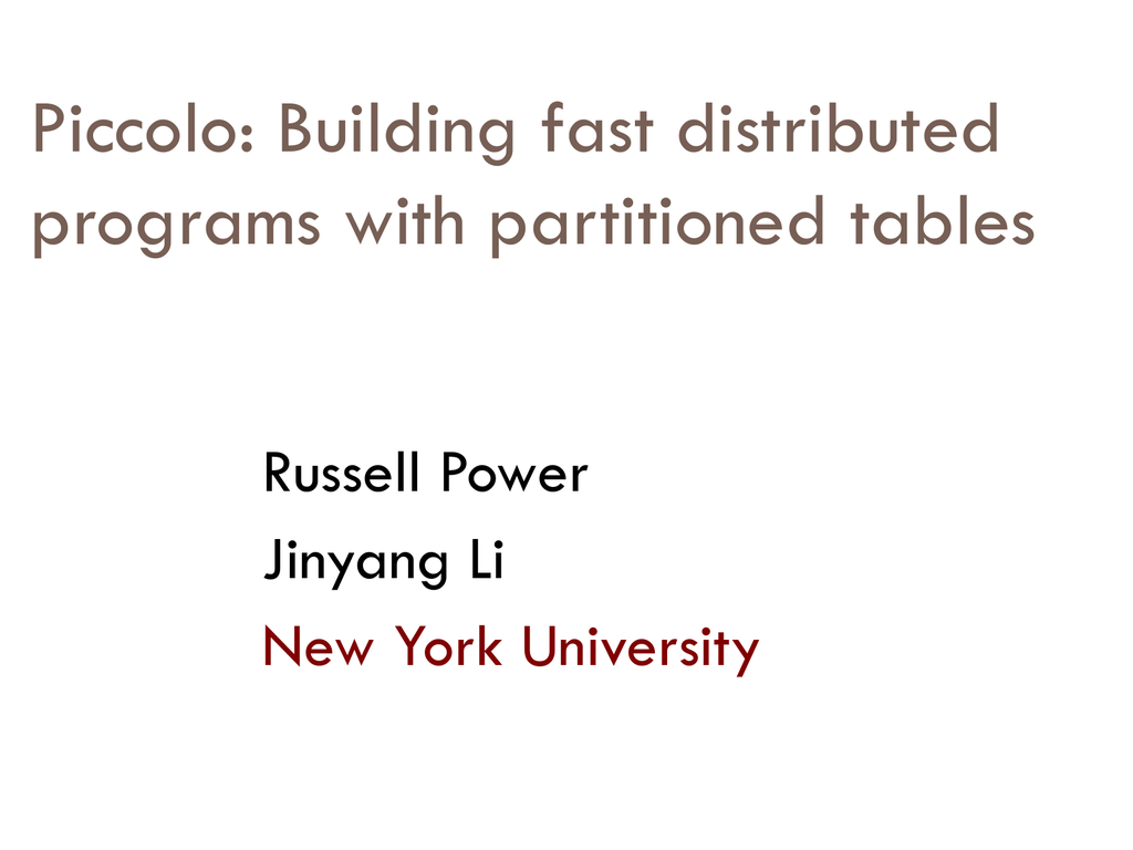 Piccolo Presentation – Systems@nyu With Nyu Powerpoint Template