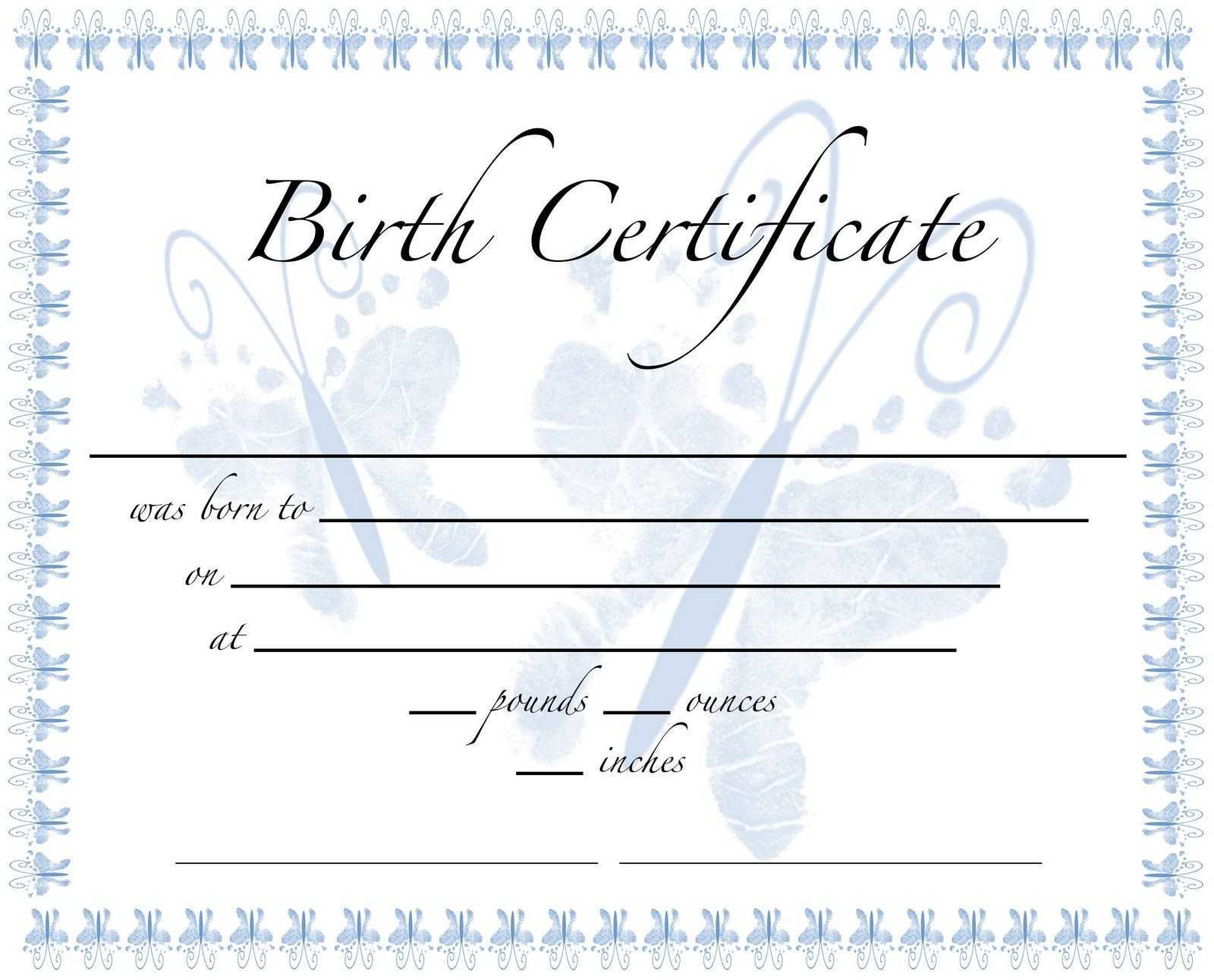 Pics For Birth Certificate Template For School Project With Regard To Baby Death Certificate Template